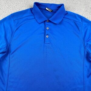 Nike Polo Shirt Mens Medium Blue Performance Golf Dri Fit Logo Casual *READ